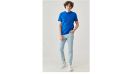 Erkek Düz Penye Tişört Bisiklet Yaka Kısa Kol Regular Fit T-Shirt - Mavi Erkek Düz Penye Tişört Bisiklet Yaka Kısa Kol Regular Fit T-Shirt - Mavi