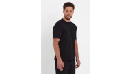 Erkek Düz Penye Tişört Bisiklet Yaka Kısa Kol Regular Fit T-Shirt - Siyah Erkek Düz Penye Tişört Bisiklet Yaka Kısa Kol Regular Fit T-Shirt - Siyah