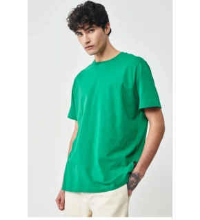 Erkek Düz Penye Tişört Bisiklet Yaka Kısa Kol Regular Fit T-Shirt - Yeşil