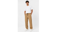 Erkek 2'li Bürümcük Kumaş Beli Lastikli Bağcıklı Bol Paça Pantolon - Beyaz/Vizon