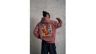 Erkek 3 İplik Pamuklu Kapüşonlu Baskılı Cepli Sweatshirt Hoodie - Gül Kurusu Erkek 3 İplik Pamuklu Kapüşonlu Baskılı Cepli Sweatshirt Hoodie - Gül Kurusu