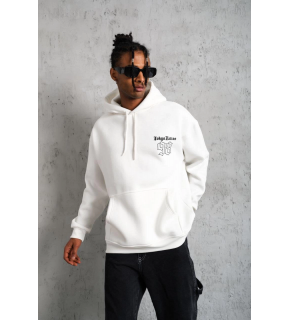 Erkek 98 Baskılı Kapşonlu 3 iplik pamuklu Sweatshirt hoodie - Beyaz