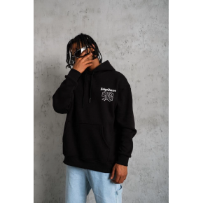 Erkek 98 Baskılı Kapüşonlu 3 iplik pamuklu hoodie Sweatshirt - Siyah
