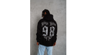 Erkek 98 Baskılı Kapüşonlu 3 iplik pamuklu hoodie Sweatshirt - Siyah Erkek 98 Baskılı Kapüşonlu 3 iplik pamuklu hoodie Sweatshirt - Siyah