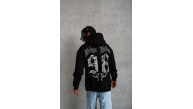 Erkek 98 Baskılı Kapüşonlu 3 iplik pamuklu hoodie Sweatshirt - Siyah Erkek 98 Baskılı Kapüşonlu 3 iplik pamuklu hoodie Sweatshirt - Siyah