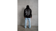 Erkek 98 Baskılı Kapüşonlu 3 iplik pamuklu hoodie Sweatshirt - Siyah Erkek 98 Baskılı Kapüşonlu 3 iplik pamuklu hoodie Sweatshirt - Siyah