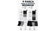 Erkek 9'Lu İç Giyim Seti Pamuklu 3 Boxer 6 Çorap Çoklu Paket - Siyah - Füme - Gri - Beyaz Erkek 9'Lu İç Giyim Seti Pamuklu 3 Boxer 6 Çorap Çoklu Paket - Siyah - Füme - Gri - Beyaz