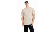 Erkek Asit Yıkama Bisiklet Yaka Kısa Kollu Oversize T-Shirt Tişört - Bej Erkek Asit Yıkama Bisiklet Yaka Kısa Kollu Oversize T-Shirt Tişört - Bej