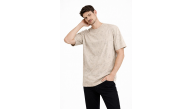 Erkek Asit Yıkama Bisiklet Yaka Kısa Kollu Oversize T-Shirt Tişört - Bej Erkek Asit Yıkama Bisiklet Yaka Kısa Kollu Oversize T-Shirt Tişört - Bej