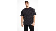 Erkek Asit Yıkama Bisiklet Yaka Kısa Kollu Oversize T-Shirt Tişört - Siyah Erkek Asit Yıkama Bisiklet Yaka Kısa Kollu Oversize T-Shirt Tişört - Siyah