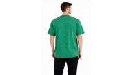 Erkek Asit Yıkama Bisiklet Yaka Kısa Kollu Oversize T-Shirt Tişört - Yeşil