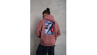 Erkek 3 İplik Pamuklu Kapüşonlu Baskılı Cepli Oversize Sweatshirt Hoodie - Gül Kurusu Erkek 3 İplik Pamuklu Kapüşonlu Baskılı Cepli Oversize Sweatshirt Hoodie - Gül Kurusu
