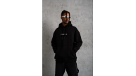 Erkek 3 İplik Pamuklu Kapüşonlu Baskılı Cepli Oversize Sweatshirt Hoodie - Siyah Erkek 3 İplik Pamuklu Kapüşonlu Baskılı Cepli Oversize Sweatshirt Hoodie - Siyah