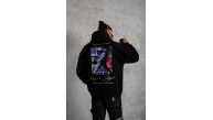 Erkek 3 İplik Pamuklu Kapüşonlu Baskılı Cepli Oversize Sweatshirt Hoodie - Siyah Erkek 3 İplik Pamuklu Kapüşonlu Baskılı Cepli Oversize Sweatshirt Hoodie - Siyah