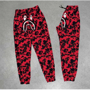 Erkek Pubg Bape x Shark Eşofman Altı - Kırmızı