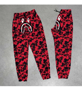 Erkek Pubg Bape x Shark Eşofman Altı - Kırmızı