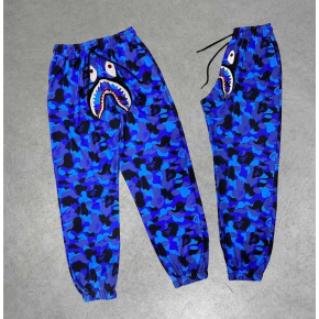 Erkek Pubg Bape x Shark Eşofman Altı - Mavi