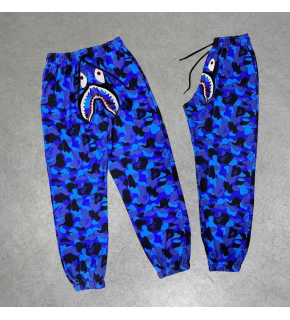 Erkek Pubg Bape x Shark Eşofman Altı - Mavi
