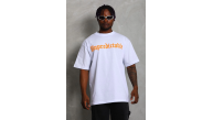 Erkek Baskılı Tişört Kısa Kol Bisiklet Yaka Oversize T-Shirt - Beyaz
