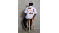 Erkek Baskılı Tişört Kısa Kol Bisiklet Yaka Oversize T-Shirt - Beyaz