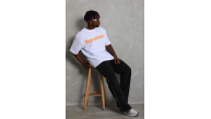 Erkek Baskılı Tişört Kısa Kol Bisiklet Yaka Oversize T-Shirt - Beyaz