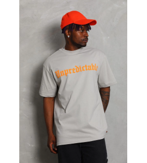Erkek Baskılı Tişört Kısa Kol Bisiklet Yaka Oversize T-Shirt - Gri
