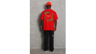 Erkek Baskılı Tişört Kısa Kol Bisiklet Yaka Oversize T-Shirt - Kırmızı Erkek Baskılı Tişört Kısa Kol Bisiklet Yaka Oversize T-Shirt - Kırmızı