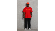 Erkek Baskılı Tişört Kısa Kol Bisiklet Yaka Oversize T-Shirt - Kırmızı Erkek Baskılı Tişört Kısa Kol Bisiklet Yaka Oversize T-Shirt - Kırmızı