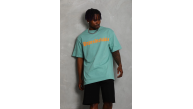 Erkek Baskılı Tişört Kısa Kol Bisiklet Yaka Oversize T-Shirt - Mint Yeşili