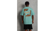 Erkek Baskılı Tişört Kısa Kol Bisiklet Yaka Oversize T-Shirt - Mint Yeşili