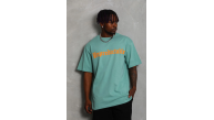 Erkek Baskılı Tişört Kısa Kol Bisiklet Yaka Oversize T-Shirt - Mint Yeşili