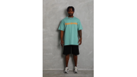 Erkek Baskılı Tişört Kısa Kol Bisiklet Yaka Oversize T-Shirt - Mint Yeşili