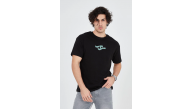 Erkek Baskılı T-Shirt Kısa Kol Bisiklet Yaka Regular Fit Rahat Kalıp Günlük Tişört - Siyah Erkek Baskılı T-Shirt Kısa Kol Bisiklet Yaka Regular Fit Rahat Kalıp Günlük Tişört - Siyah
