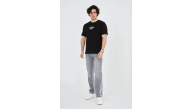 Erkek Baskılı T-Shirt Kısa Kol Bisiklet Yaka Regular Fit Rahat Kalıp Günlük Tişört - Siyah Erkek Baskılı T-Shirt Kısa Kol Bisiklet Yaka Regular Fit Rahat Kalıp Günlük Tişört - Siyah