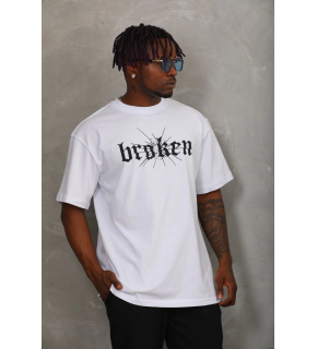 Erkek Baskılı T-Shirt Kısa Kol Bisiklet Yaka Regular Fit Rahat Kalıp Günlük Tişört - Beyaz