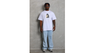 Erkek Baskılı Tişört Kısa Kol Bisiklet Yaka Oversize T-Shirt - Beyaz Erkek Baskılı Tişört Kısa Kol Bisiklet Yaka Oversize T-Shirt - Beyaz