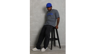 Erkek Baskılı Tişort Kısa Kol Bisiklet Yaka Oversize T-Shirt - Füme Erkek Baskılı Tişort Kısa Kol Bisiklet Yaka Oversize T-Shirt - Füme