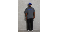 Erkek Baskılı Tişort Kısa Kol Bisiklet Yaka Oversize T-Shirt - Füme Erkek Baskılı Tişort Kısa Kol Bisiklet Yaka Oversize T-Shirt - Füme