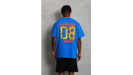 Erkek Baskılı Tişört Kısa Kol Bisiklet Yaka Oversize T-Shirt - Mavi Erkek Baskılı Tişört Kısa Kol Bisiklet Yaka Oversize T-Shirt - Mavi