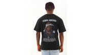 Erkek Kısa Kol Yazlık Tişört Bisiklet Yaka Baskılı Oversize T-Shirt - Siyah