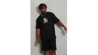 Erkek Baskılı Tişört Kısa Kol Bisiklet Yaka Oversize T-Shirt - Siyah Erkek Baskılı Tişört Kısa Kol Bisiklet Yaka Oversize T-Shirt - Siyah