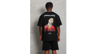 Erkek Baskılı Tişört Kısa Kol Bisiklet Yaka Oversize T-Shirt - Siyah Erkek Baskılı Tişört Kısa Kol Bisiklet Yaka Oversize T-Shirt - Siyah