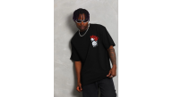 Erkek Kısa Kol Yazlık Tişört Bisiklet Yaka Baskılı Oversize T-Shirt - Siyah Erkek Kısa Kol Yazlık Tişört Bisiklet Yaka Baskılı Oversize T-Shirt - Siyah