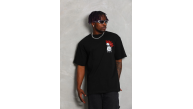 Erkek Kısa Kol Yazlık Tişört Bisiklet Yaka Baskılı Oversize T-Shirt - Siyah Erkek Kısa Kol Yazlık Tişört Bisiklet Yaka Baskılı Oversize T-Shirt - Siyah
