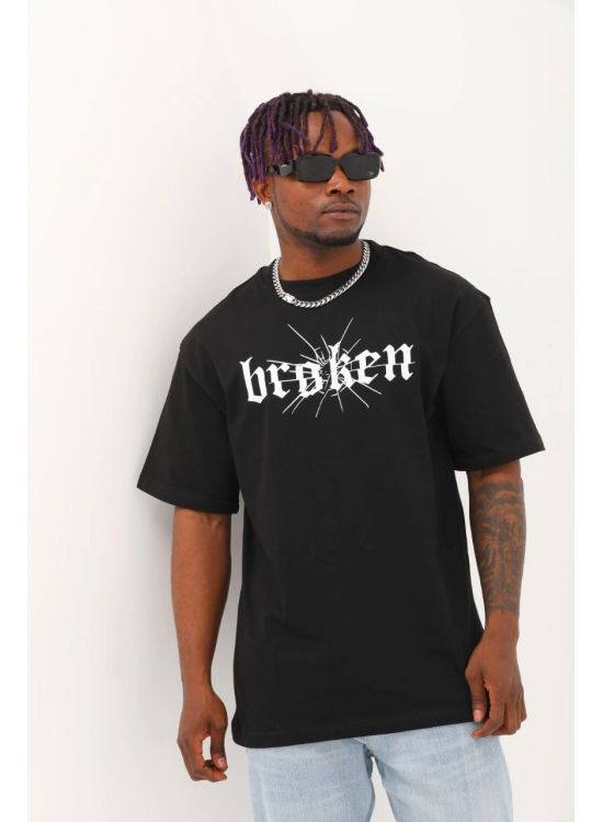 Erkek Baskılı T-Shirt Kısa Kol Bisiklet Yaka Regular Fit Rahat Kalıp Günlük Tişört - Siyah Erkek Baskılı T-Shirt Kısa Kol Bisiklet Yaka Regular Fit Rahat Kalıp Günlük Tişört - Siyah