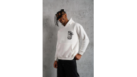 Erkek 3 İplik Pamuklu Kapüşonlu Baskılı Cepli Oversize Sweatshirt Hoodie - Beyaz Erkek 3 İplik Pamuklu Kapüşonlu Baskılı Cepli Oversize Sweatshirt Hoodie - Beyaz