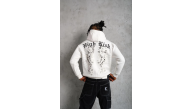 Erkek 3 İplik Pamuklu Kapüşonlu Baskılı Cepli Oversize Sweatshirt Hoodie - Beyaz Erkek 3 İplik Pamuklu Kapüşonlu Baskılı Cepli Oversize Sweatshirt Hoodie - Beyaz