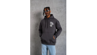 Erkek 3 İplik Pamuklu Kapüşonlu Baskılı Cepli Oversize Sweatshirt Hoodie - Füme Erkek 3 İplik Pamuklu Kapüşonlu Baskılı Cepli Oversize Sweatshirt Hoodie - Füme