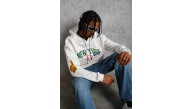 Erkek 3 İplik Pamuklu Kapüşonlu Baskılı Cepli Oversize Sweatshirt Hoodie - Beyaz Erkek 3 İplik Pamuklu Kapüşonlu Baskılı Cepli Oversize Sweatshirt Hoodie - Beyaz