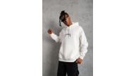 Erkek Baskılı Kapüşonlu ve Kanguru Cepli Sweatshirt hoodie - Beyaz Erkek Baskılı Kapüşonlu ve Kanguru Cepli Sweatshirt hoodie - Beyaz